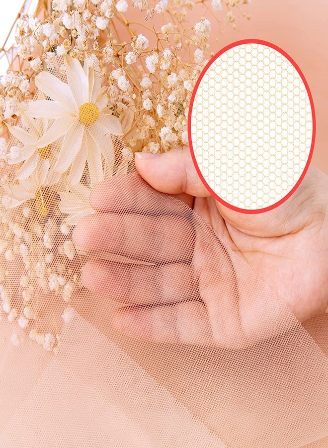 AliLeader 1/4 Yard Transparent Beige Swiss Lace Wig Cap Making Fabric - Leno Weave, Solid Pattern, 45"X9" - Wig Caps Accessory - Image 5