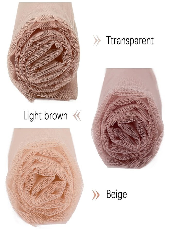 AliLeader 1/4 Yard Transparent Beige Swiss Lace Wig Cap Making Fabric - Leno Weave, Solid Pattern, 45"X9" - Wig Caps Accessory - Image 2