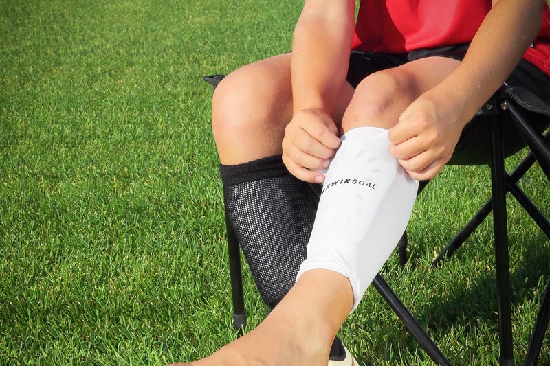 Kwik Goal Adult Shin Guard Compression Sleeves, White - Image 2