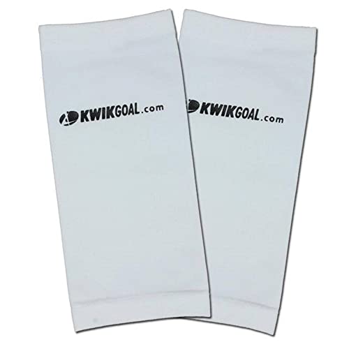 Kwik Goal Adult Shin Guard Compression Sleeves, White - Image 1