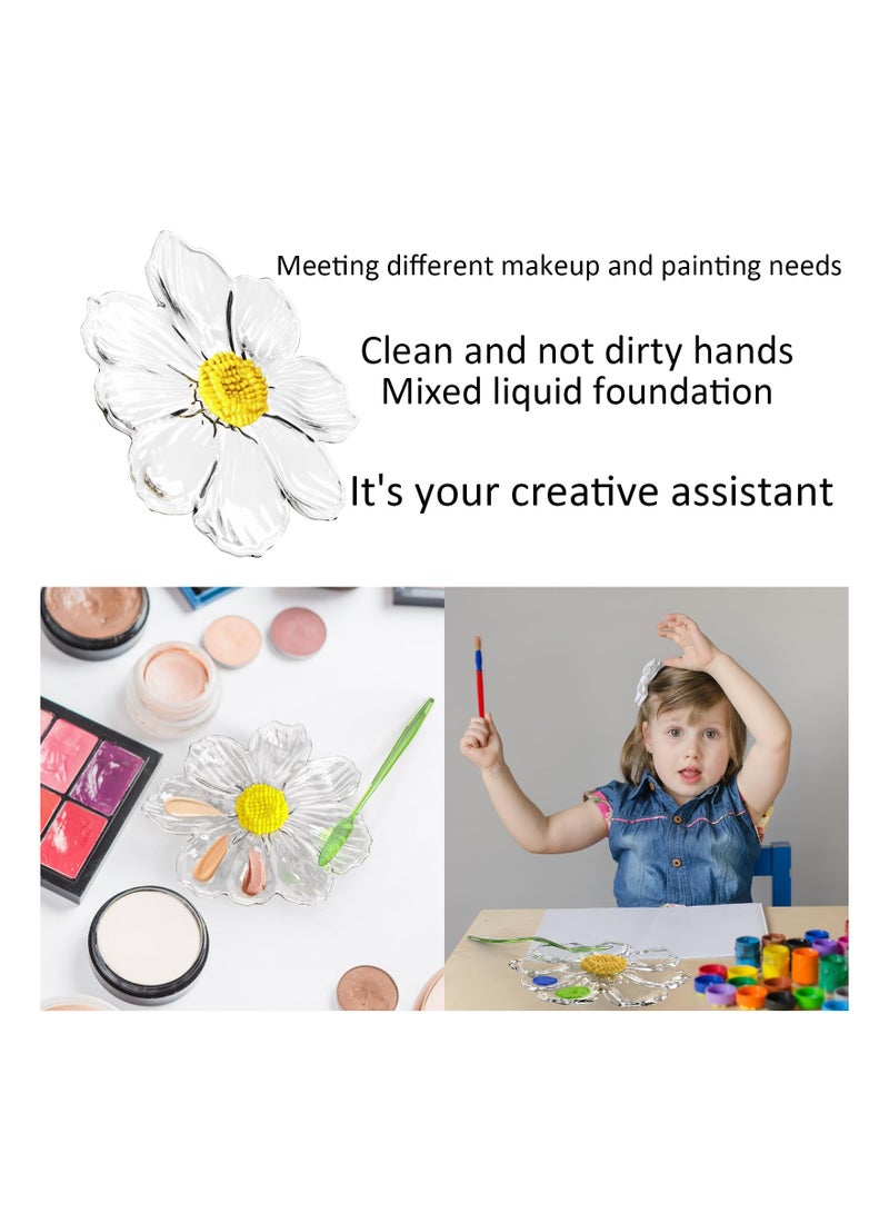 SYOSI Transparent Acrylic Makeup Palette, Handheld Makeup Mixing Tray Dual-Use Makeup Palette Makeup Artist Acrylic Palette Hygienic and Reusable Makeup Mixing Palette Innovative Acrylic Palette for Makeup - Image 2