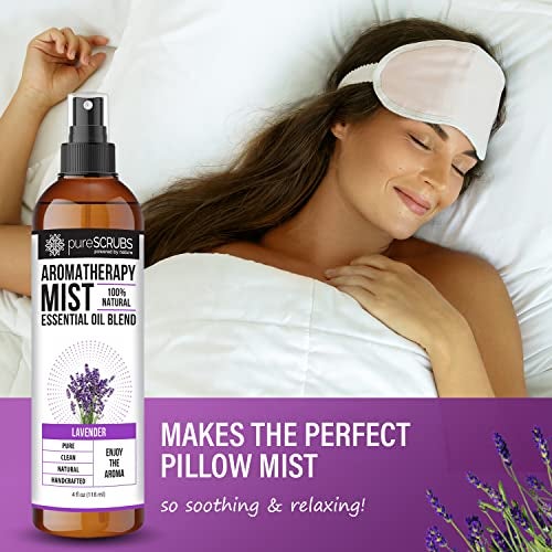 pureSCRUBS Shake, Mist & Enjoy - pureSCRUBS Premium Lavender Aromatherapy Spray Mist for Room, Body, Linens, Pillows 100% Natural Essential Oils Plant Based Formula, One 4oz Bottle - Image 4