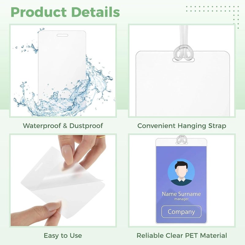 100 Thermal Laminating Pouches, 5 Mil Film With Slot Hole And Loop Strap For Work Cards, Gift Tags, And Student Ids - Image 5