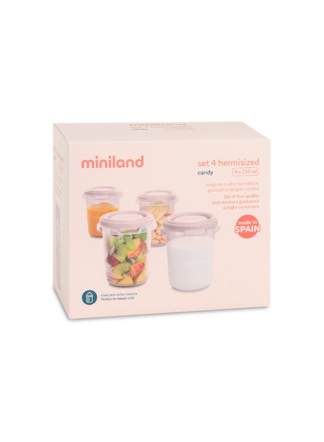 Miniland Set Of 4 Airtight Hermisized Candy 250Ml - Image 3