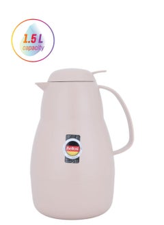 Helios thermos, 1.5 liters, thermal glass inner container, plastic outer shell - light brown