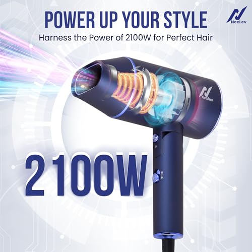 Nexlev Just Style Pro Hair Dryer |2100 W for Quick & Easy Blowdry | Double Heat Protection Technology | 3 Heat Settings & Cool Shot Function For Salon-Like Styling at Home (HD-01) - Image 2