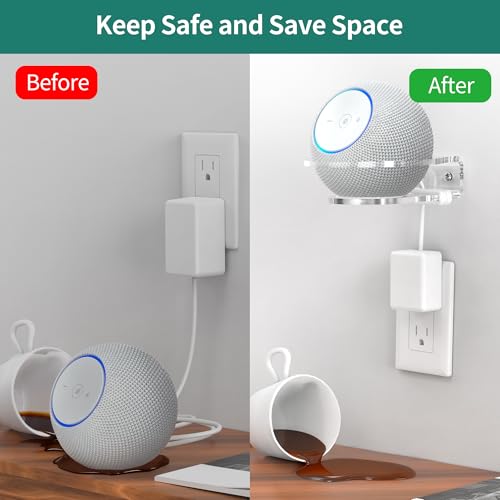 HomeMount Dot5 Generation Wall Mount - All New 5th Gen Acrylic Holder, Space Saving Solution Bracket Shelf Compatible with Homepd Mini & Dot5 & Dot4 & Pop (Clear) - Image 3