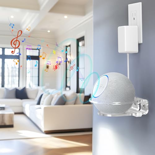 HomeMount Dot5 Generation Wall Mount - All New 5th Gen Acrylic Holder, Space Saving Solution Bracket Shelf Compatible with Homepd Mini & Dot5 & Dot4 & Pop (Clear) - Image 5