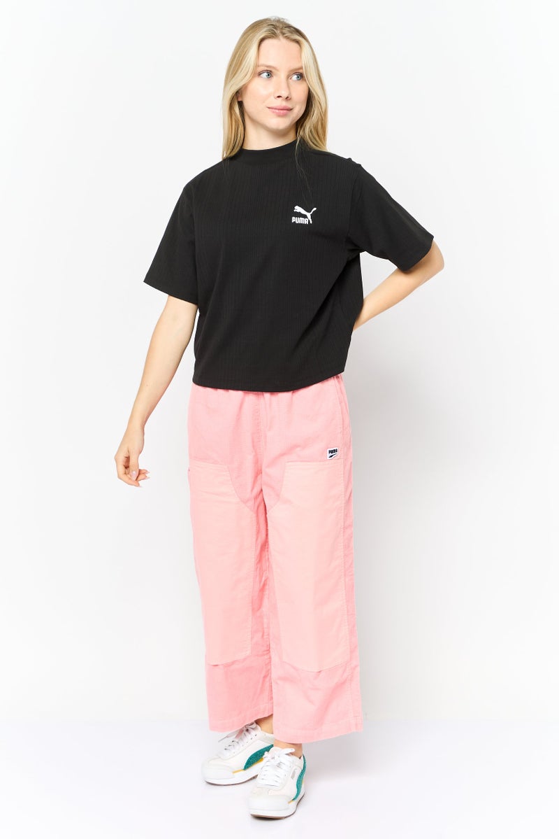 PUMA تي شيرت رياضي نسائي بأكمام قصيرة، خارجي، أسود - Image 4