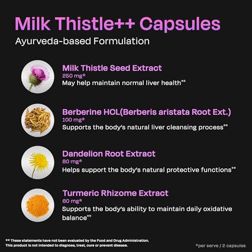 AURIC Milk Thistle ++ 60 Capsules | Elite Formula | Daily Wellness Support | Veg Capsules | Gluten-Free | Additive-Free | Plant-Based| 500 mg actives per serve - Image 2