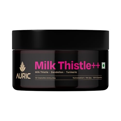 AURIC Milk Thistle ++ 60 Capsules | Elite Formula | Daily Wellness Support | Veg Capsules | Gluten-Free | Additive-Free | Plant-Based| 500 mg actives per serve - Image 1