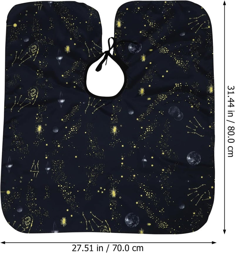 Cabilock 3pcs Hair Cutting Cape Set Waterproof Haircut Apron with Snap Closure for Barber Salon Use, Night Sky Pattern - Image 2