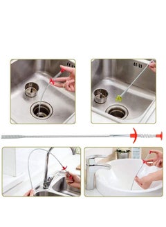 Excefore 5 in 1 Sink Snake Cleaner Drain Auger Hair Catcher, Sink Dredge Drain Clog Remover Cleaning Tools for Kitchen Sink Bathroom Tub Toilet Clogged Drains Dredge Pipe Sewers  - Image 2