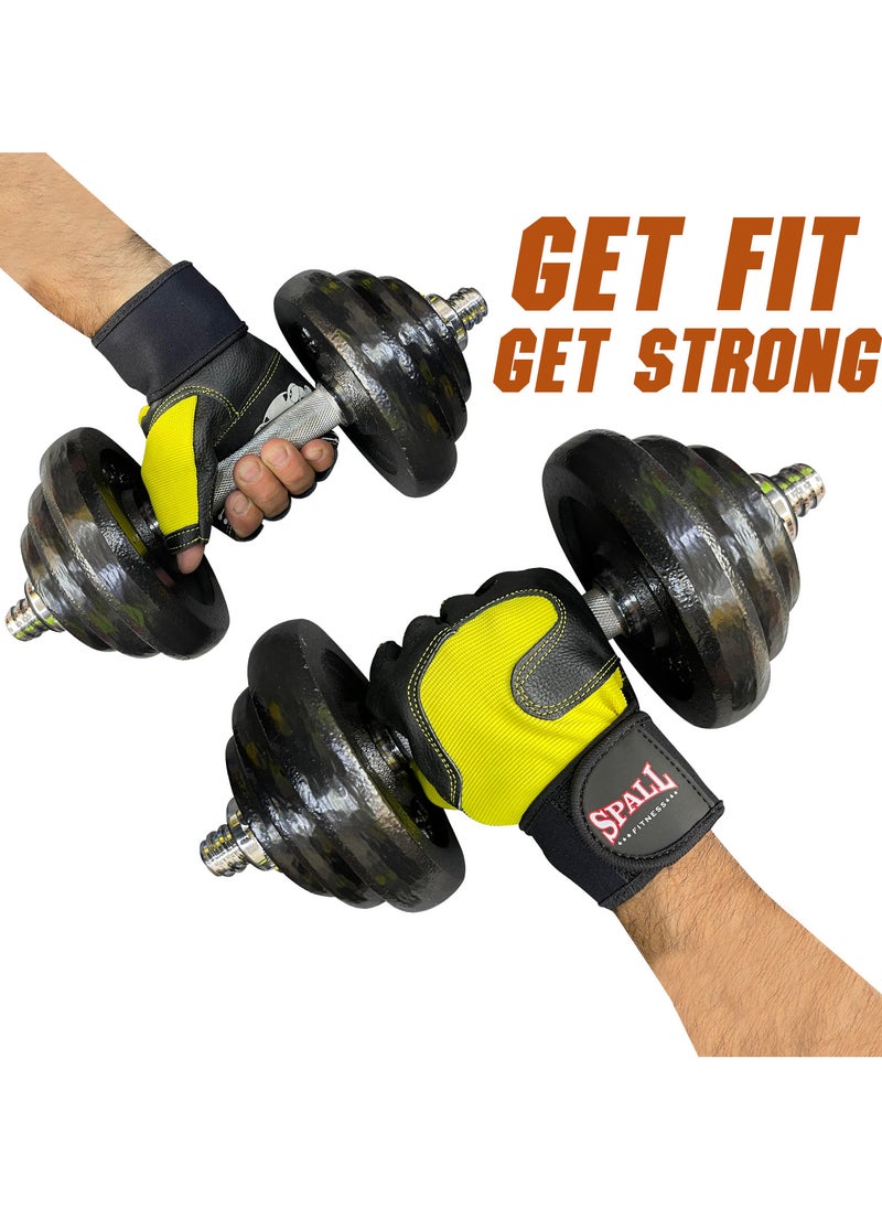 Spall - Weight Lifting Leather Gloves Short Strap Power Lifting Gloves Strong Grip Palm Exercise Fitness Strengthen Gloves Home Gym - Image 1