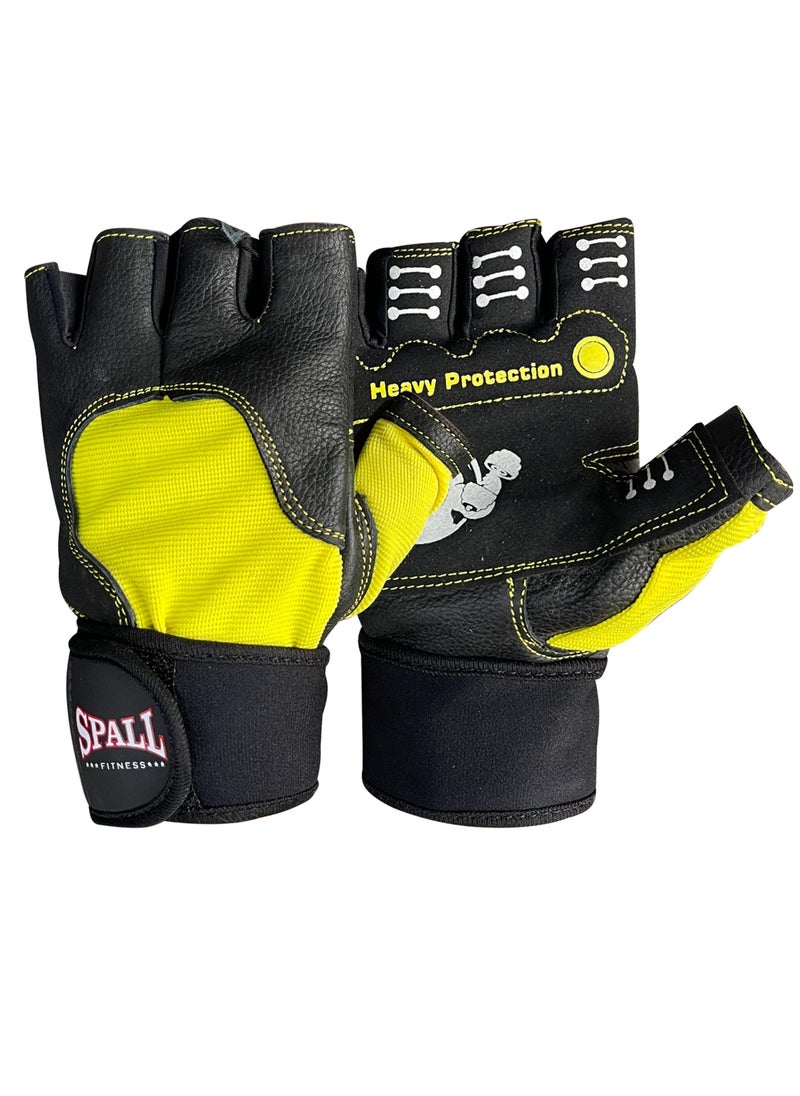 Spall - Weight Lifting Leather Gloves Short Strap Power Lifting Gloves Strong Grip Palm Exercise Fitness Strengthen Gloves Home Gym - Image 1