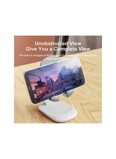 Hagibis Foldable Cell Phone Stand Desktop Cell Phone Stand Mini Adjustable Cute Phone Holder For Iphone 13 12 11 Pro Max Ipad Mini Samsung Tablet White  - Image 2
