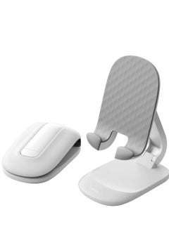 Hagibis Foldable Cell Phone Stand Desktop Cell Phone Stand Mini Adjustable Cute Phone Holder For Iphone 13 12 11 Pro Max Ipad Mini Samsung Tablet White  - Image 1