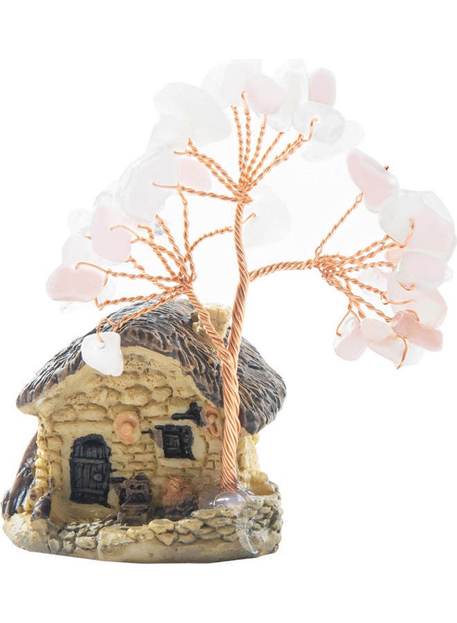 نيبمينينت شجرة مال مرصعة بالكريستال والأحجار الكريمة الطبيعية لديكور المنزل وردي