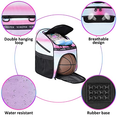 YOREPEK Basketball Bag, Large Basketball Backpack with Shoe Compartment and Ball Holder Sports Backpack for daughter son, Water Resistant for Sport Training Equipment Fits Volleyball Gym Pink - Image 3