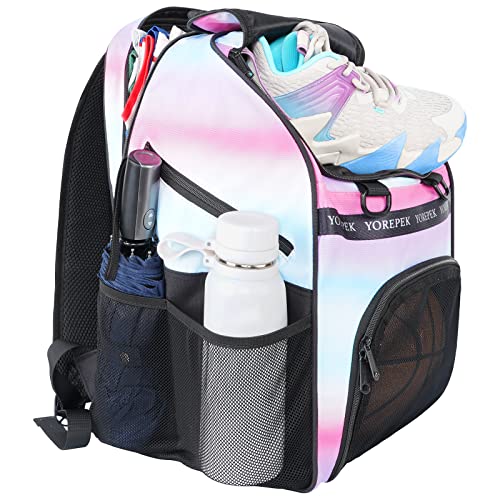 YOREPEK Basketball Bag, Large Basketball Backpack with Shoe Compartment and Ball Holder Sports Backpack for daughter son, Water Resistant for Sport Training Equipment Fits Volleyball Gym Pink - Image 4