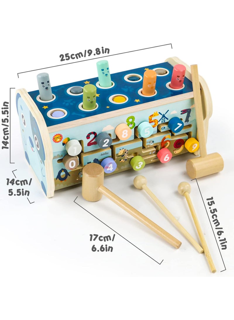 TFiOXL Montessori Wooden Hammering Toy for Kids 36 Months and Up, Early Development Toy with Hammering Bench, Xylophone, Number Sorting Maze, Birthday Gifts for - Image 5