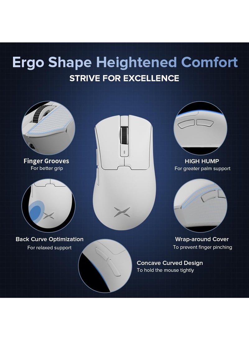 ديلوكس ماوس الألعاب اللاسلكي ثنائي الوضع DELUX M900PRO مزود بقاعدة شحن RGB ومستشعر PAW3395 بدقة 26000 نقطة في البوصة وأزرار قابلة للبرمجة - Image 4