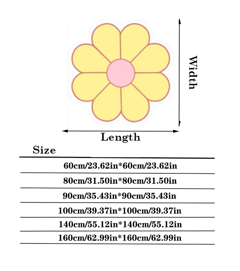Non Slip Yellow Sunflower Cashmere Living Room Rug 62.99inch Decorative - Image 3