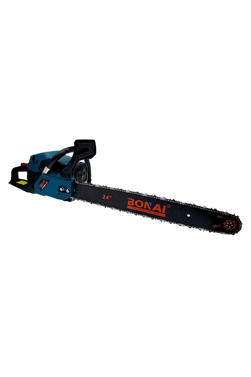 BONAI BN-HK67-24 58cc Gas Powered Chainsaw – 24” Bar, 2-Stroke Petrol Engine, 2.4kW Heavy Duty Wood Cutter for Tree Felling, Logging, Garden, and Outdoor Work - Image 2