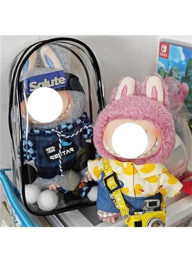 Protective Cover for LABUBU Plush Figure Doll, Plastic Protective Cover for LABUBU The Monsters Figure Keychain, Storage Transparent PVC Keychain Model Walking Display Bag for Fan Collection (A2)  - Image 4