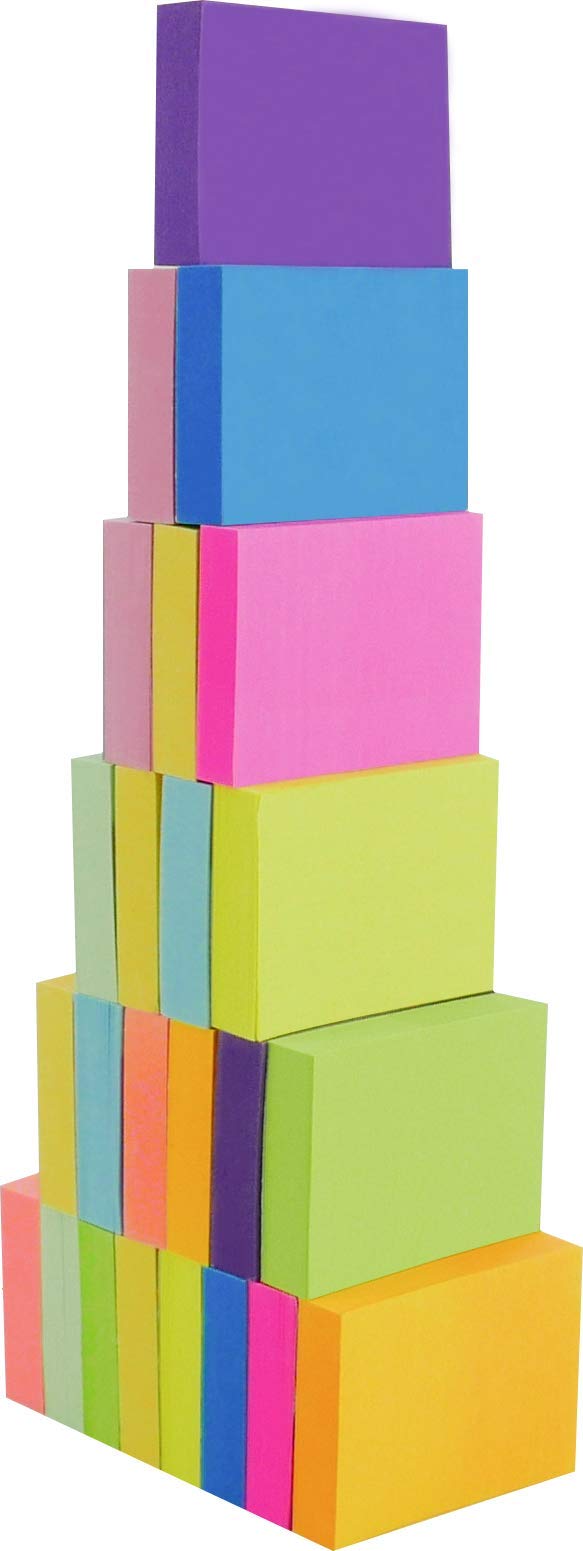 4A Sticky Notes,1 1/2 x 2 Inches,Small Size,The Adhesive On Shorter Side,Neon Assorted,Self-Stick Notes,100 Sheets/Pad,24 Pads/Box,4A 301x24 - Image 2
