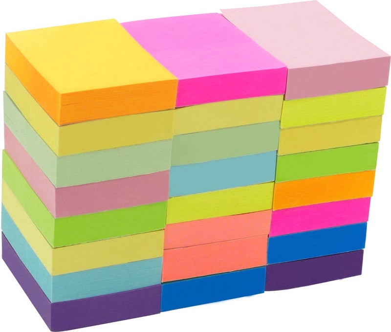 4A Sticky Notes,1 1/2 x 2 Inches,Small Size,The Adhesive On Shorter Side,Neon Assorted,Self-Stick Notes,100 Sheets/Pad,24 Pads/Box,4A 301x24 - Image 5