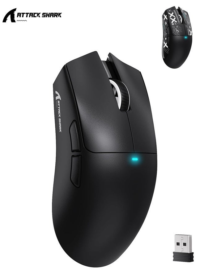 Attack Shark X11SE Wireless Gaming Mouse,  Super Light With PixArt PAW3311 Sensor, 22,000DPI, Tri-Mode BT/2.4Ghz/Wired, 1000Hz, 300mAh Battery, Dual Driver, for PC/Xbox/PS/Mac (Black) - Image 1