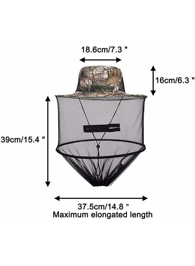 VIPITH 2 Pack Mosquito Head Net Hat, Sun Hat Bucket Hat with Hidden Net Mesh Mask for Outdoor Lover Fishing Hiking Gardening Beekeeping Men or Women - Image 2