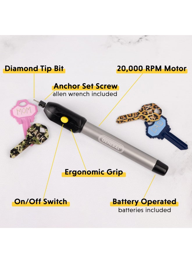 General Tools General Tools Cordless Engraving Pen for Metal - Diamond Tip Etching Tool for Engraving Toys, Sporting Goods, & Glass Gifts  - Image 3