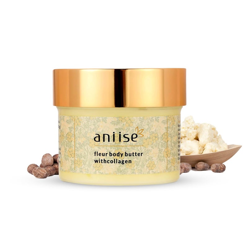 Fleur Body Butter Cream with Collagen for Glowing Brightening Softening Skin Loaded with Coconut  Avocado Oil Moisturizing Body Butter Dry Skin Cream200g