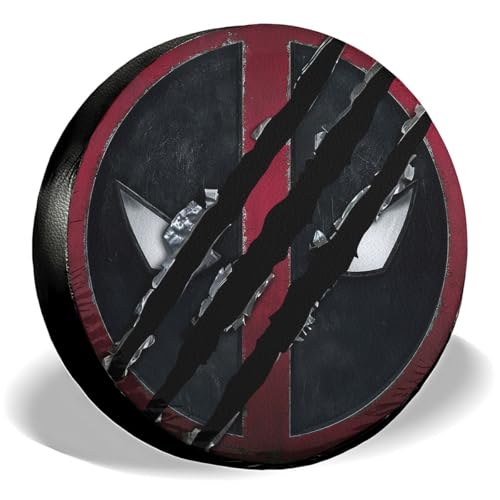 GENANY Mercenary and Clawed Hero Size 16 Premium PVC Leather Spare Tire Cover, Universal Fit for RV Jeep Camper Trailer, Dustproof, Waterproof Jeep Tire Cover with No Camera Hole, Halloween Car Decor - Image 1