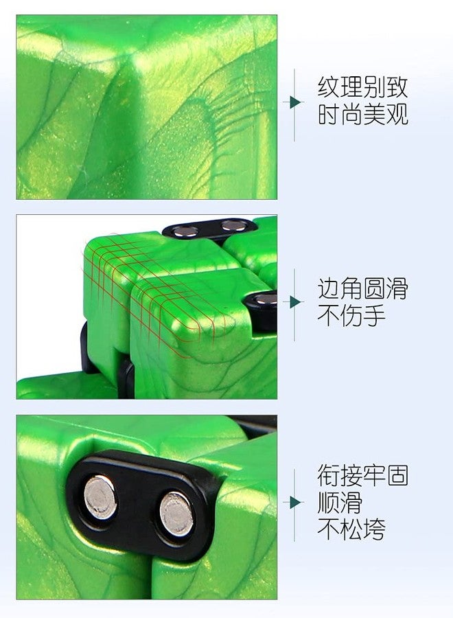 TANCH Magic Crazy Cube Stress & Anxiety Relief Toy Killing Time Fidget Toy for Kids Adults ADD ADHD (Green) - Image 2