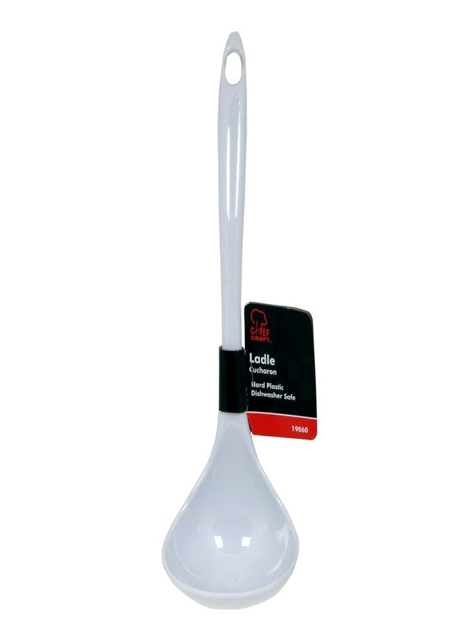 Chef Craft Basic Melamine Cooking Ladle, 10.5 Inch, White - Image 2