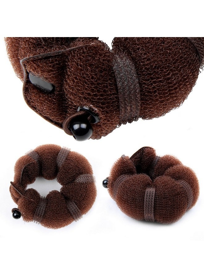 Goldrose Buns 2 Pieces Magic Hair Styling Styler Twist Ring Former Shaper Doughnut Donut Chignon Bun Maker Clip Hair Curler Accessory Small & Large (Brown)