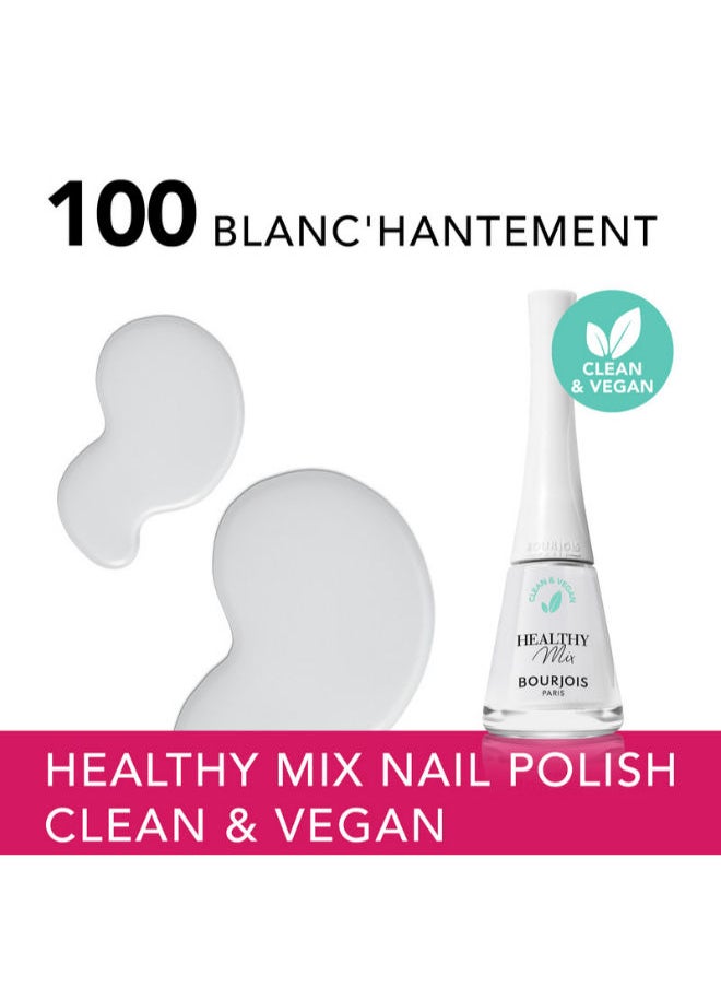 BOURJOIS PARIS - Bourjois Healthy Mix Vegan Nail Polish –  100 –  Blanc'Hantement, 9ml - Image 1