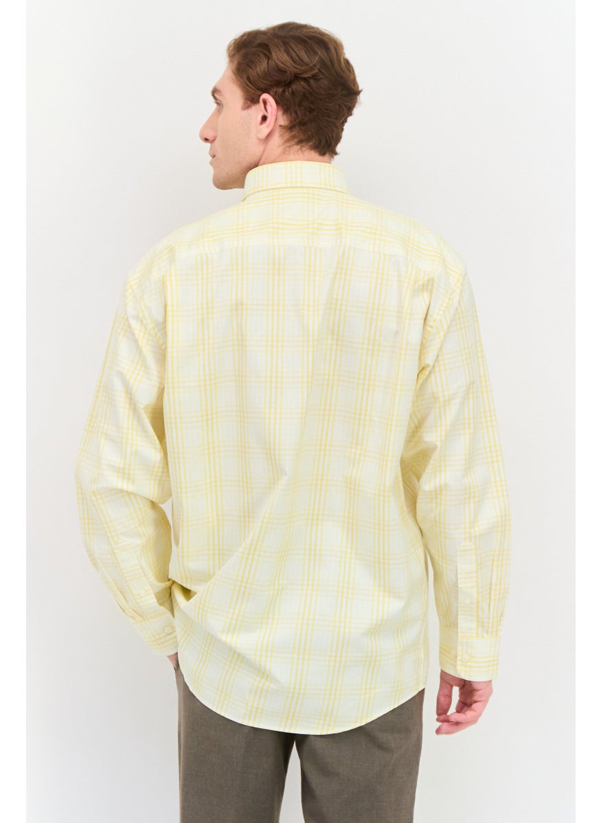 Men Regular Checkered Long Sleeve Casual Shirt, Light Yellow - pzsku/Z3C3AAB627843E9E89465Z/45/_/1737642022/2f74e6c6-3a3f-458c-b5a2-684925065cc4