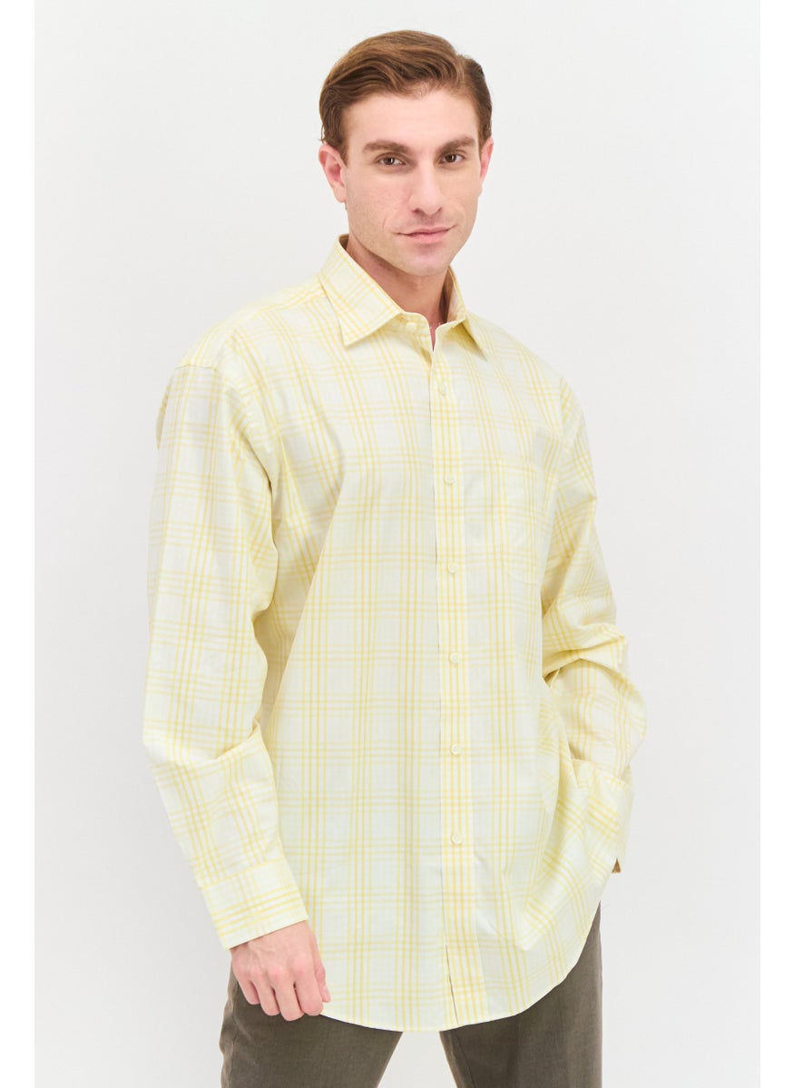 Men Regular Checkered Long Sleeve Casual Shirt, Light Yellow - pzsku/Z3C3AAB627843E9E89465Z/45/_/1737642182/f872847c-8f1a-4c5d-90e8-74f43486e298