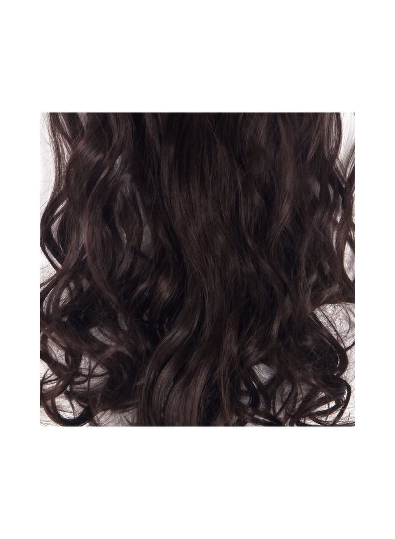 Estelle 7 Pcs 16 Clips 23-24 Inch Thick Curly Straight Full Head Clip in on Double Weft Hair Extensions Medium Brown - Image 5