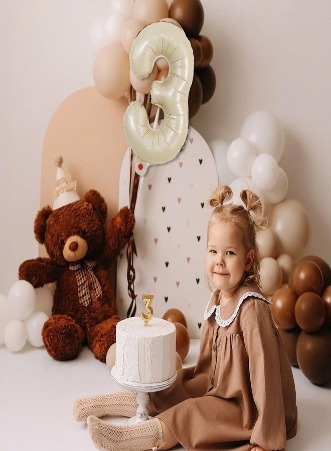 TONIFUL Number Balloons 16 Inch Caramel 0-9 Number Mylar Foil Balloons 10 Pcs Custom digitalal Balloons for Birthday Party Engagement Graduations Anniversary Baby Shower Decorations Party Supplies - Image 3