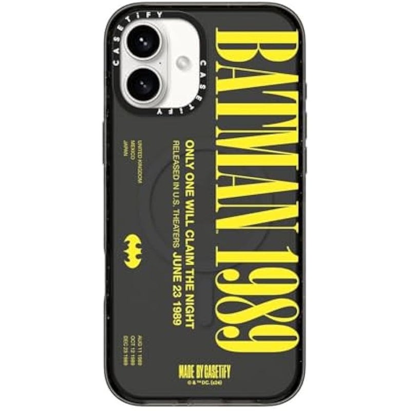 كاستيفي كاسيتي حافظة امباكت ايفون 16 بلس 【باتمان كو-لاب / 4X اختبار السقوط من الدرجة العسكرية / حماية من السقوط بطول 8.2 قدم / متوافق مع ماج سيف】 - باتمان 1989 - اسود شفاف - Image 1