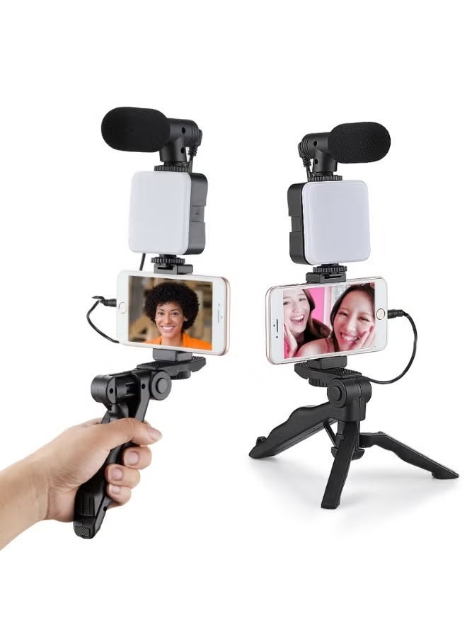 T I G O Live Stream Stand, Teleprompter Phone Tripod Stand, Desktop and Handheld Dual-Camera Mount with Selfie Mirror and Bluetooth Remote, 360° Adjustable Vlogging Kit for Live Streaming and Video Recording - Image 1
