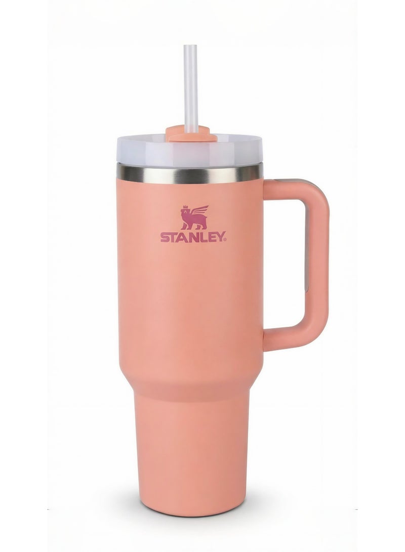 Stanley 1200ml Stainless Steel Vacuum Insulated Tumbler with Handle and Straw – Large Capacity Travel Mug for Hot & Cold Drinks – Leak Resistant Lid – Fits Car Cup Holder – Ideal for Gym, Office, and Travel - Image 3