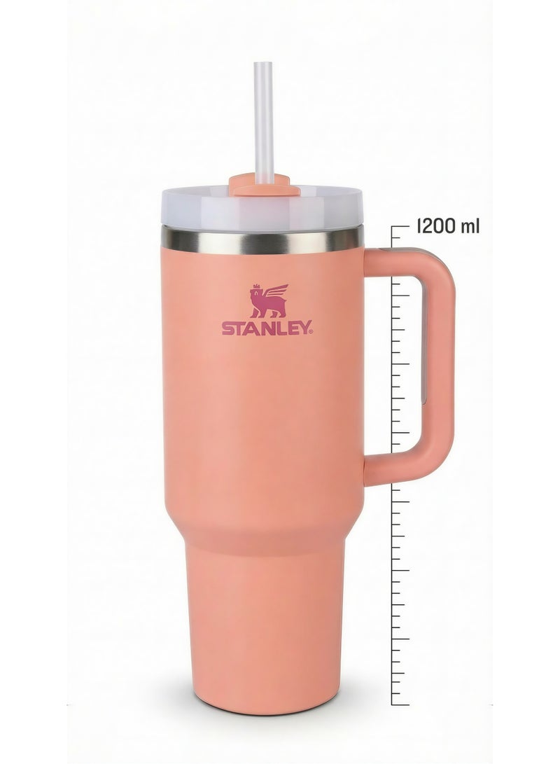 Stanley 1200ml Stainless Steel Vacuum Insulated Tumbler with Handle and Straw – Large Capacity Travel Mug for Hot & Cold Drinks – Leak Resistant Lid – Fits Car Cup Holder – Ideal for Gym, Office, and Travel - Image 2