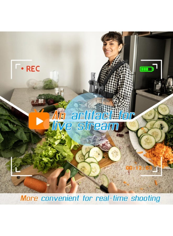 Mobile Phone Chest Mount Harness Strap Holder,Cell Phone Clip Action Camera for POV/VLOG - Image 4