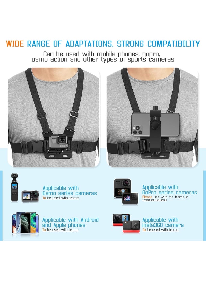 Mobile Phone Chest Mount Harness Strap Holder,Cell Phone Clip Action Camera for POV/VLOG - Image 2